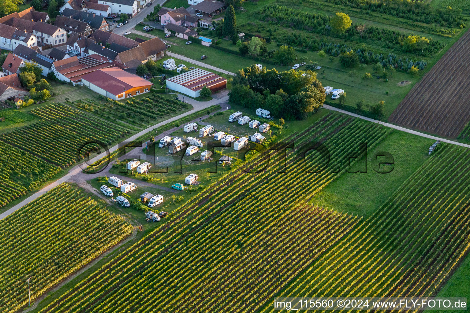 RV parking in Dierbach in the state Rhineland-Palatinate, Germany