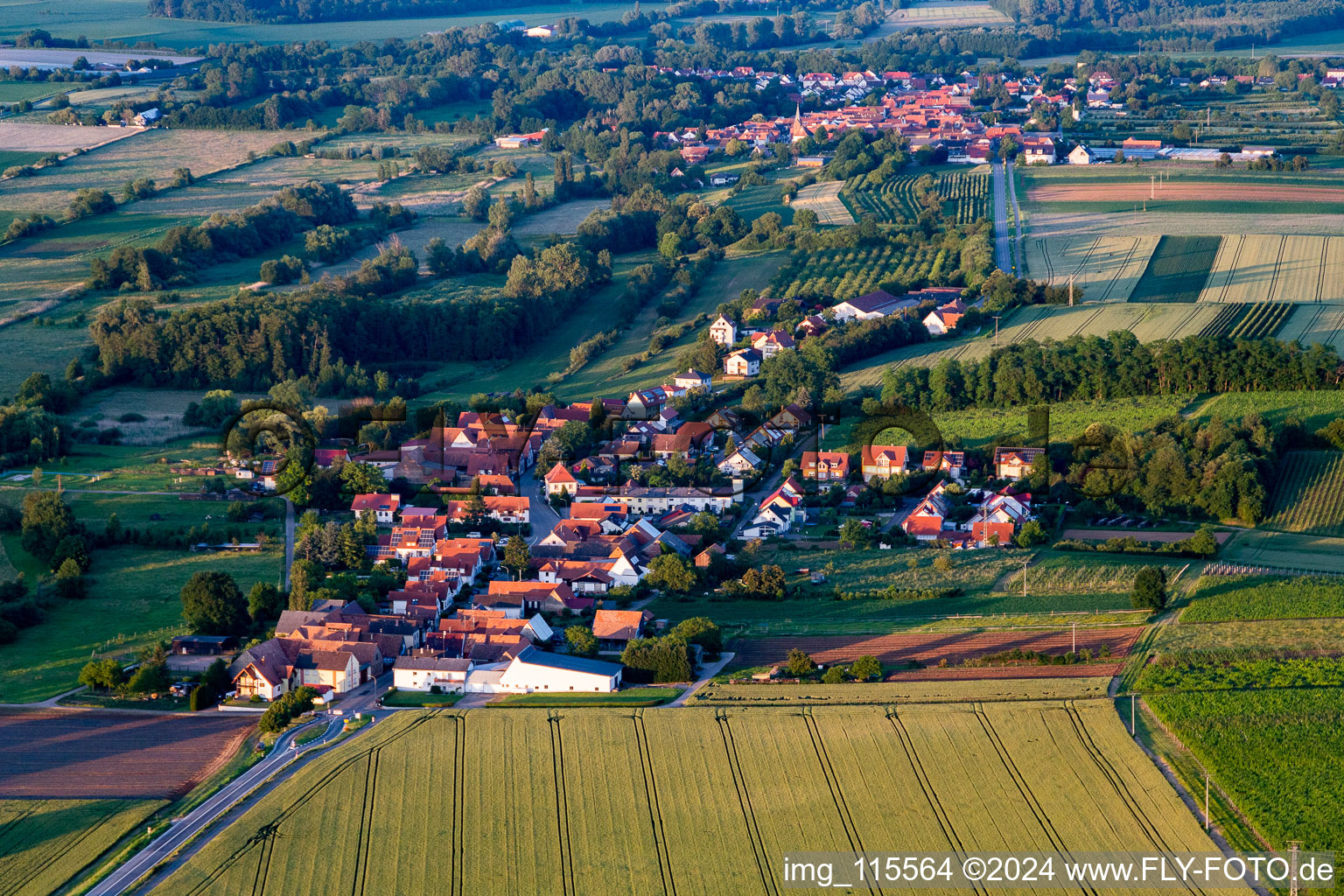 Oblique view of Hergersweiler in the state Rhineland-Palatinate, Germany