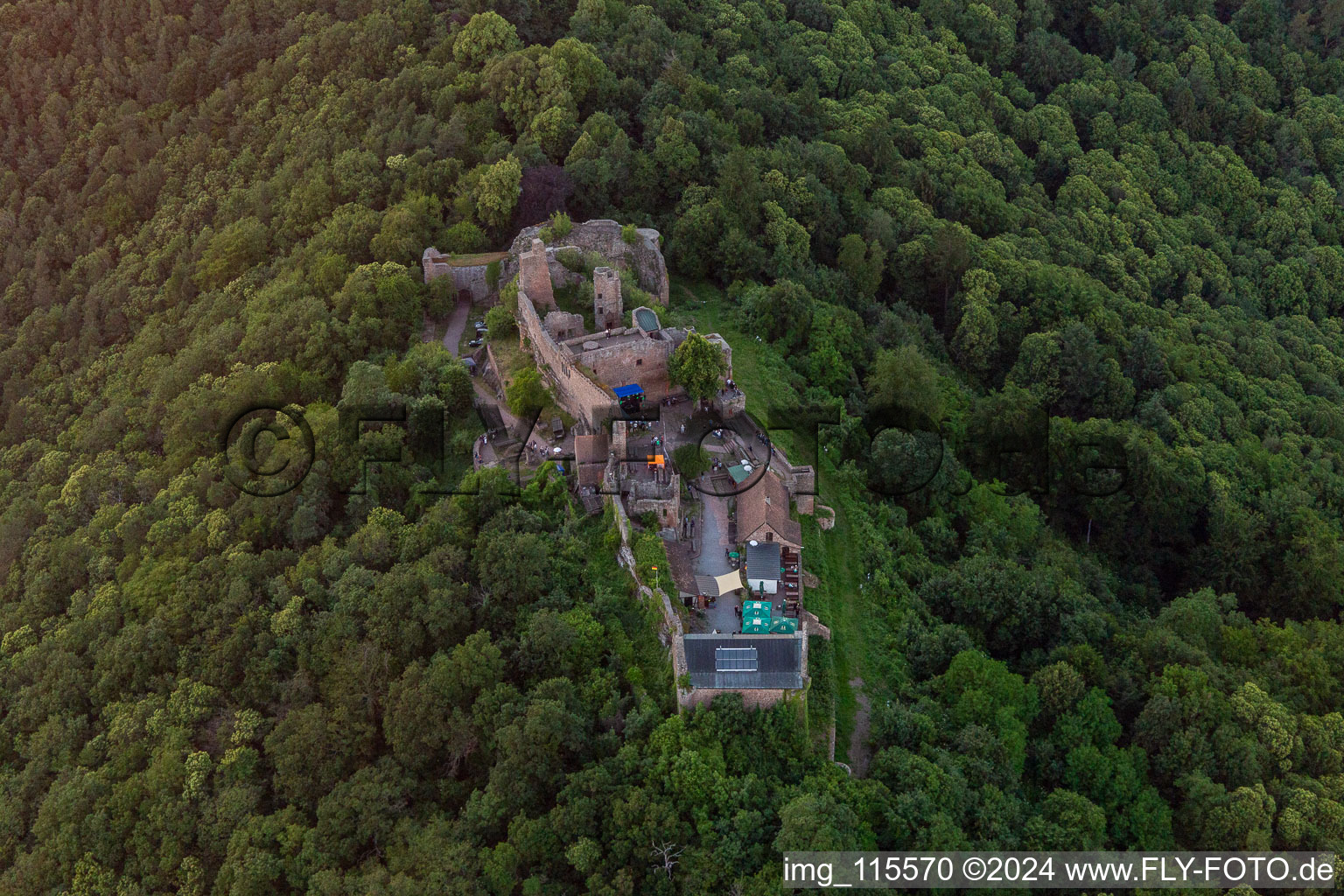 Aerial photograpy of Madenburg in Eschbach in the state Rhineland-Palatinate, Germany