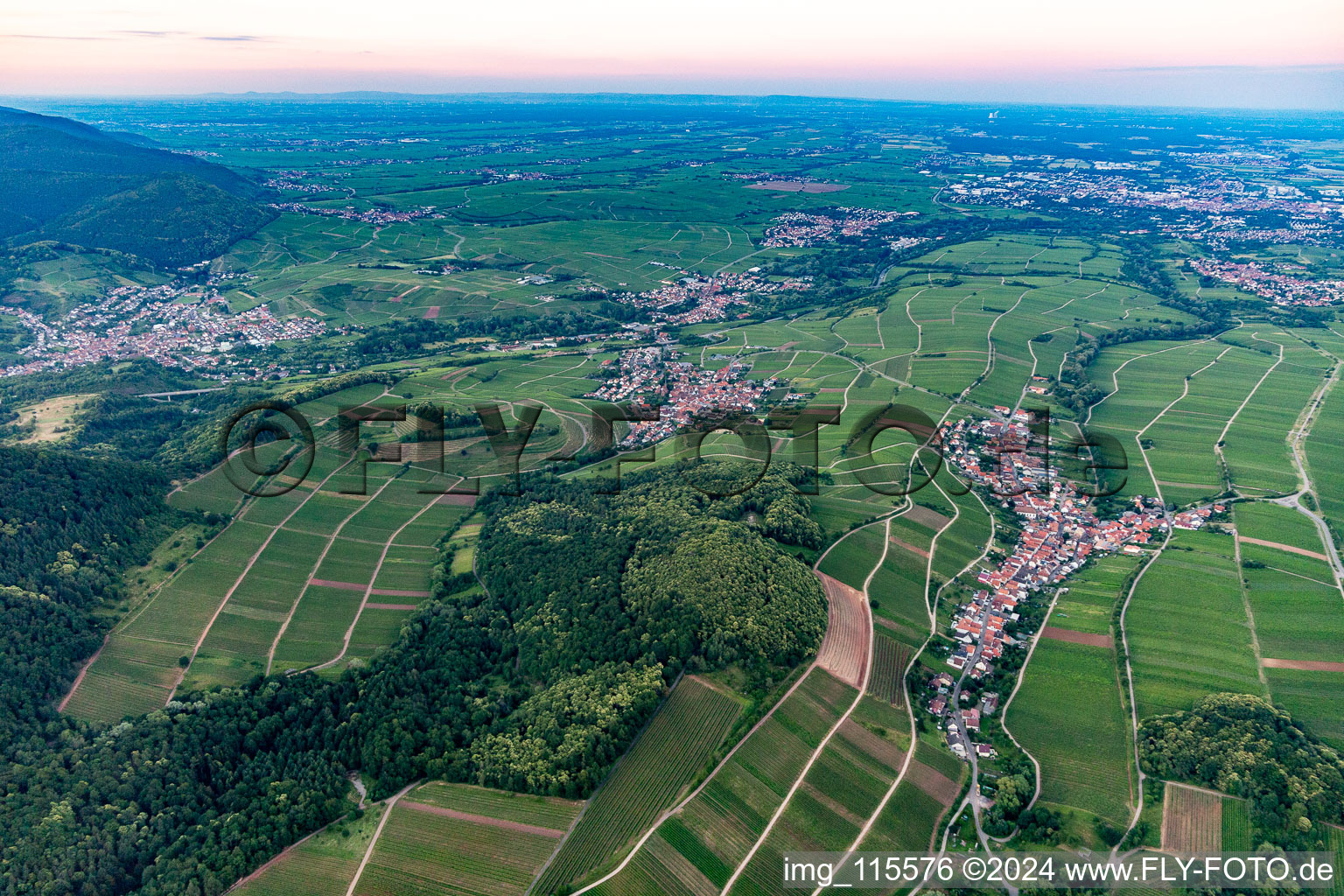 Ranschbach in the state Rhineland-Palatinate, Germany seen from a drone