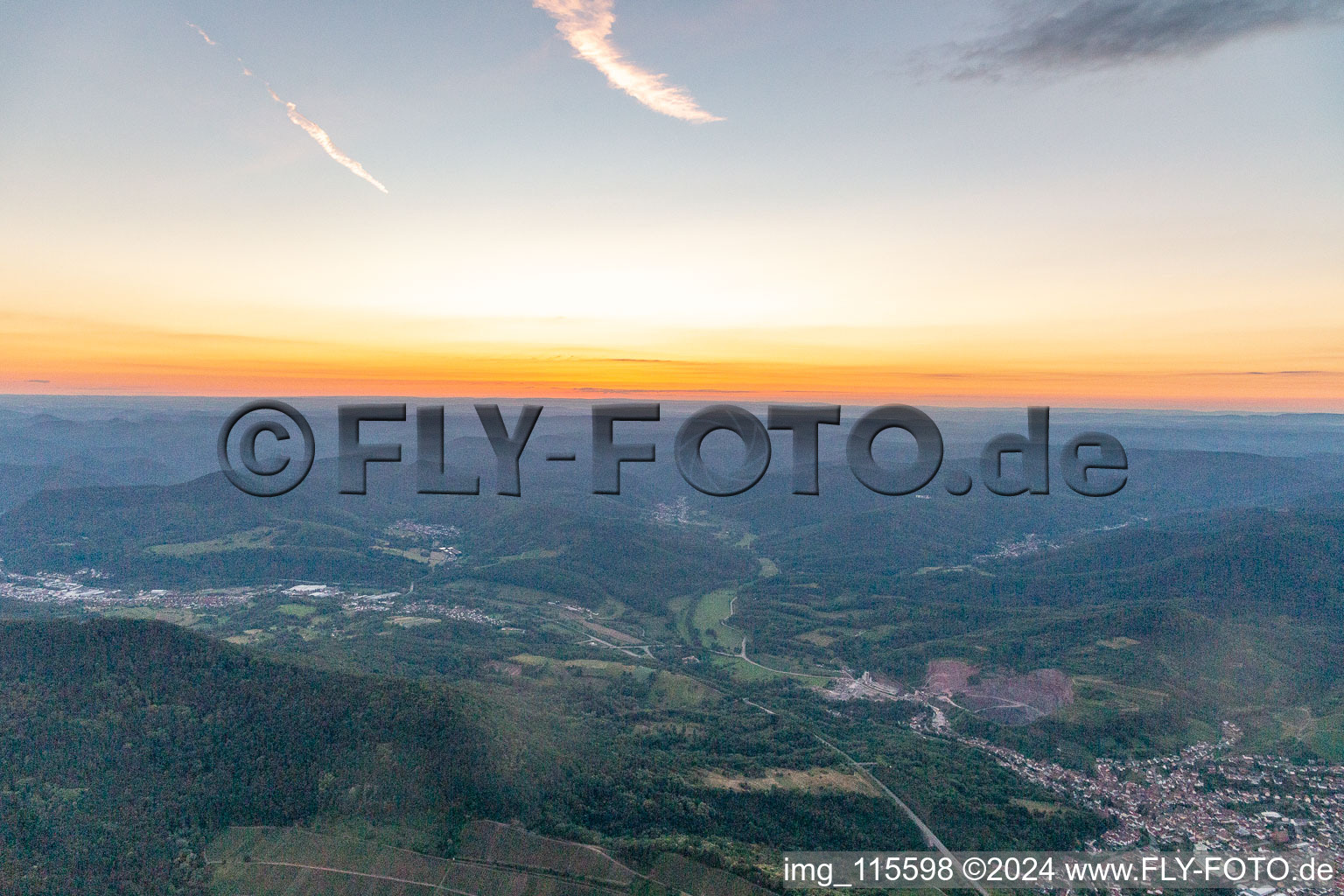 Drone recording of Albersweiler in the state Rhineland-Palatinate, Germany