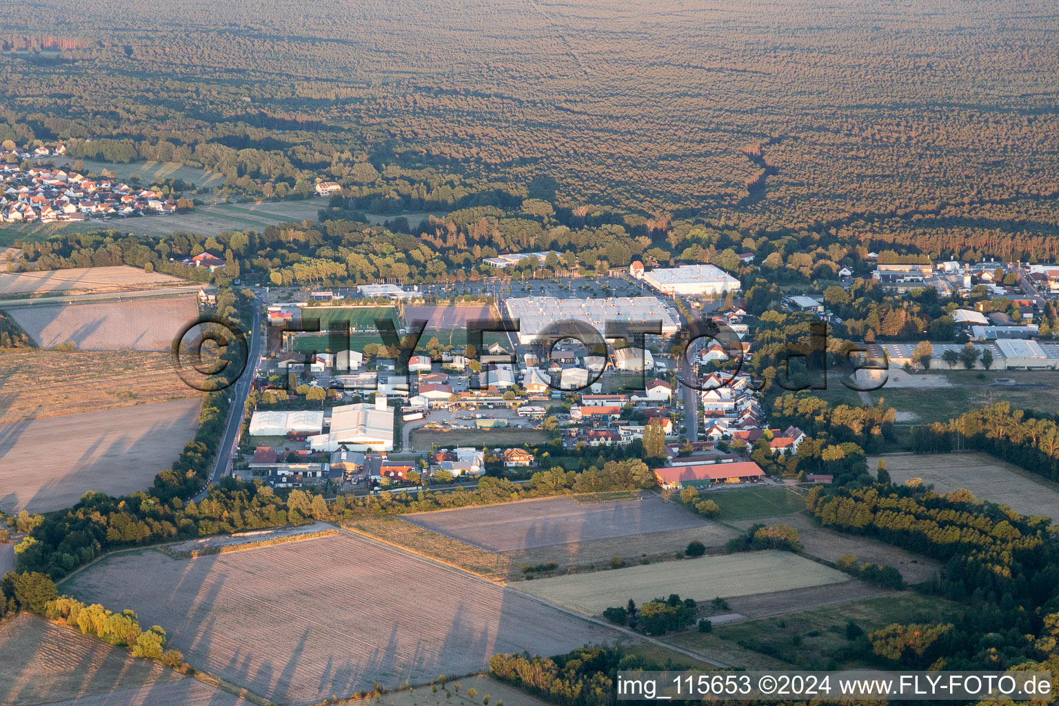 Haßloch in the state Rhineland-Palatinate, Germany from the drone perspective