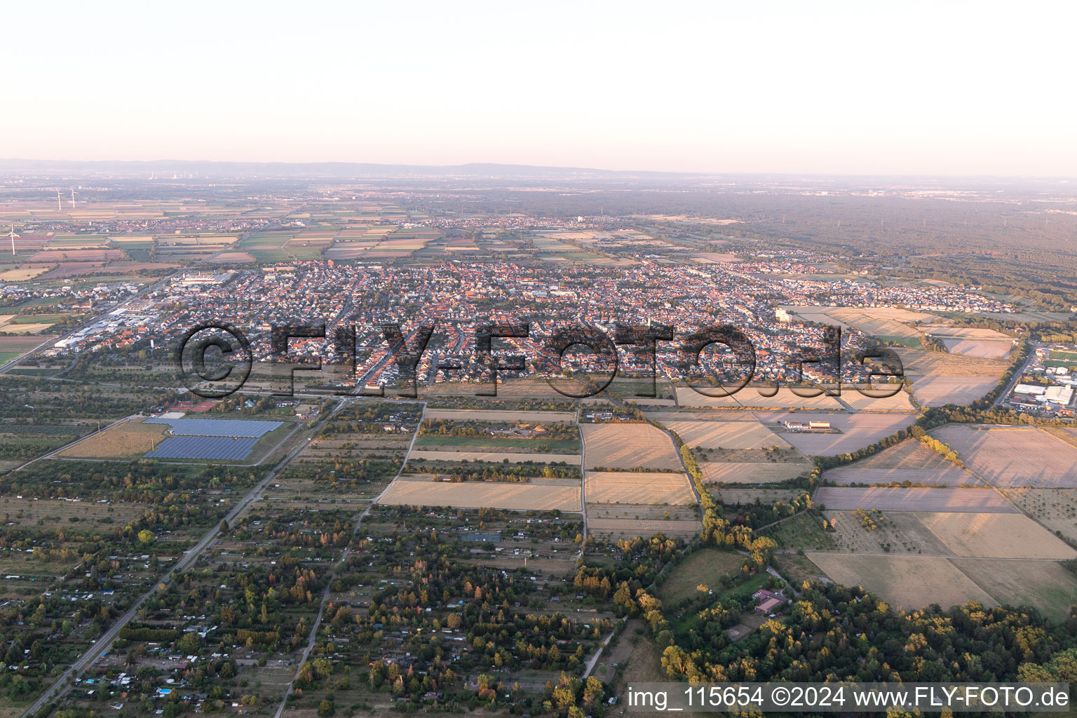 Haßloch in the state Rhineland-Palatinate, Germany from a drone