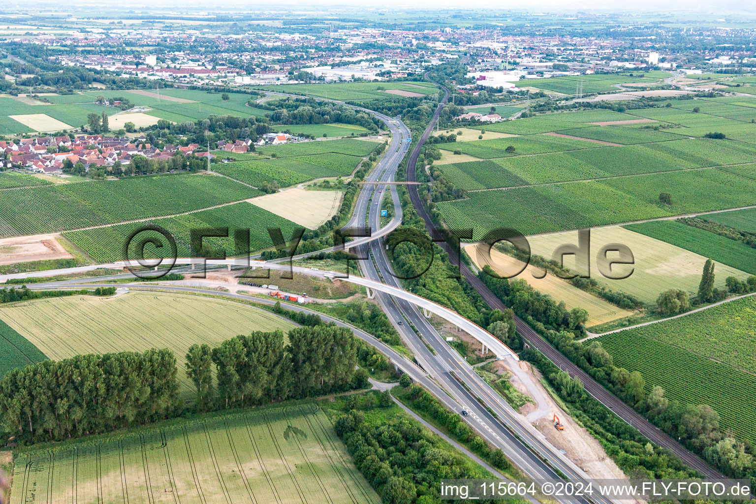 Landau in der Pfalz in the state Rhineland-Palatinate, Germany from above