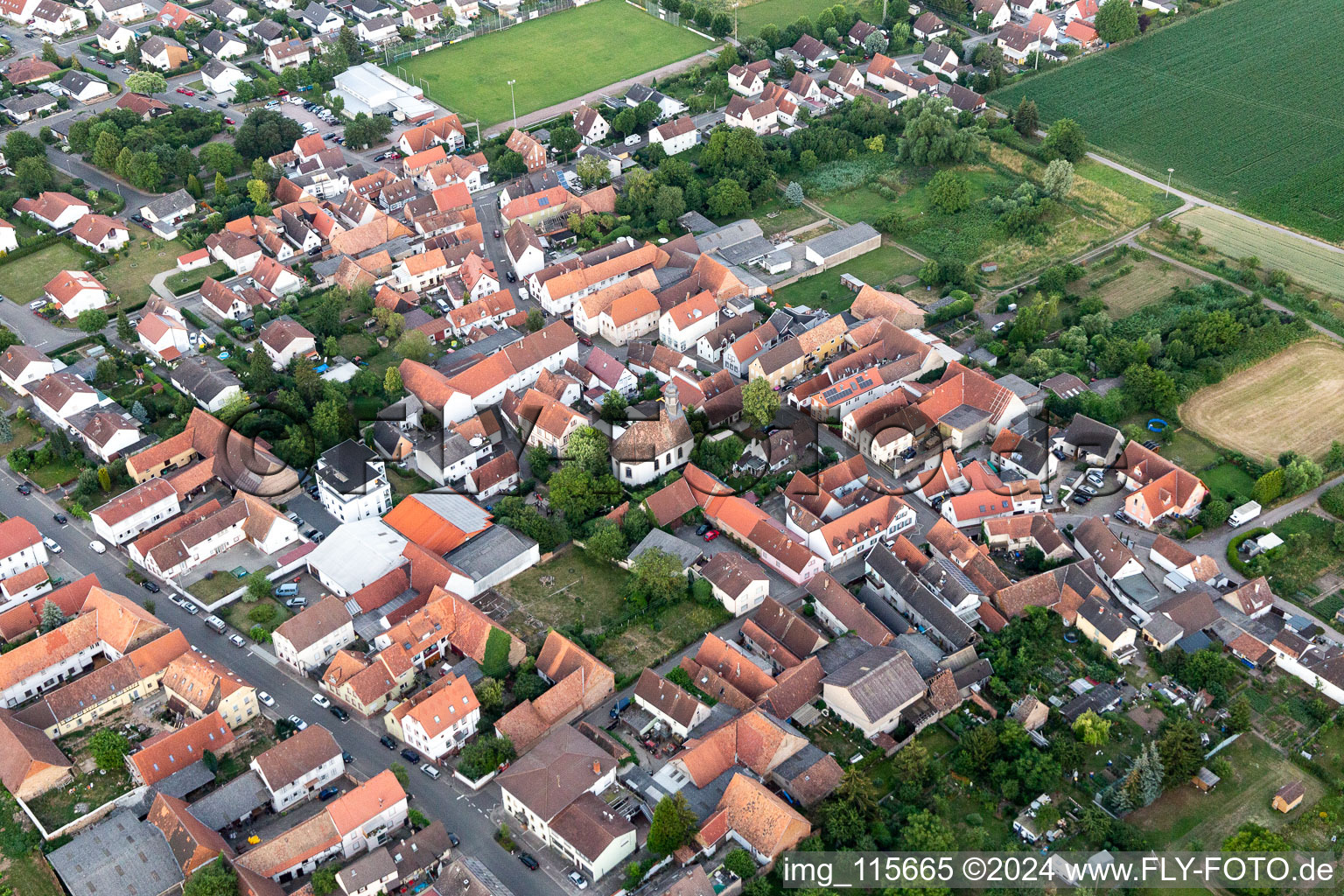 District Dammheim in Landau in der Pfalz in the state Rhineland-Palatinate, Germany viewn from the air