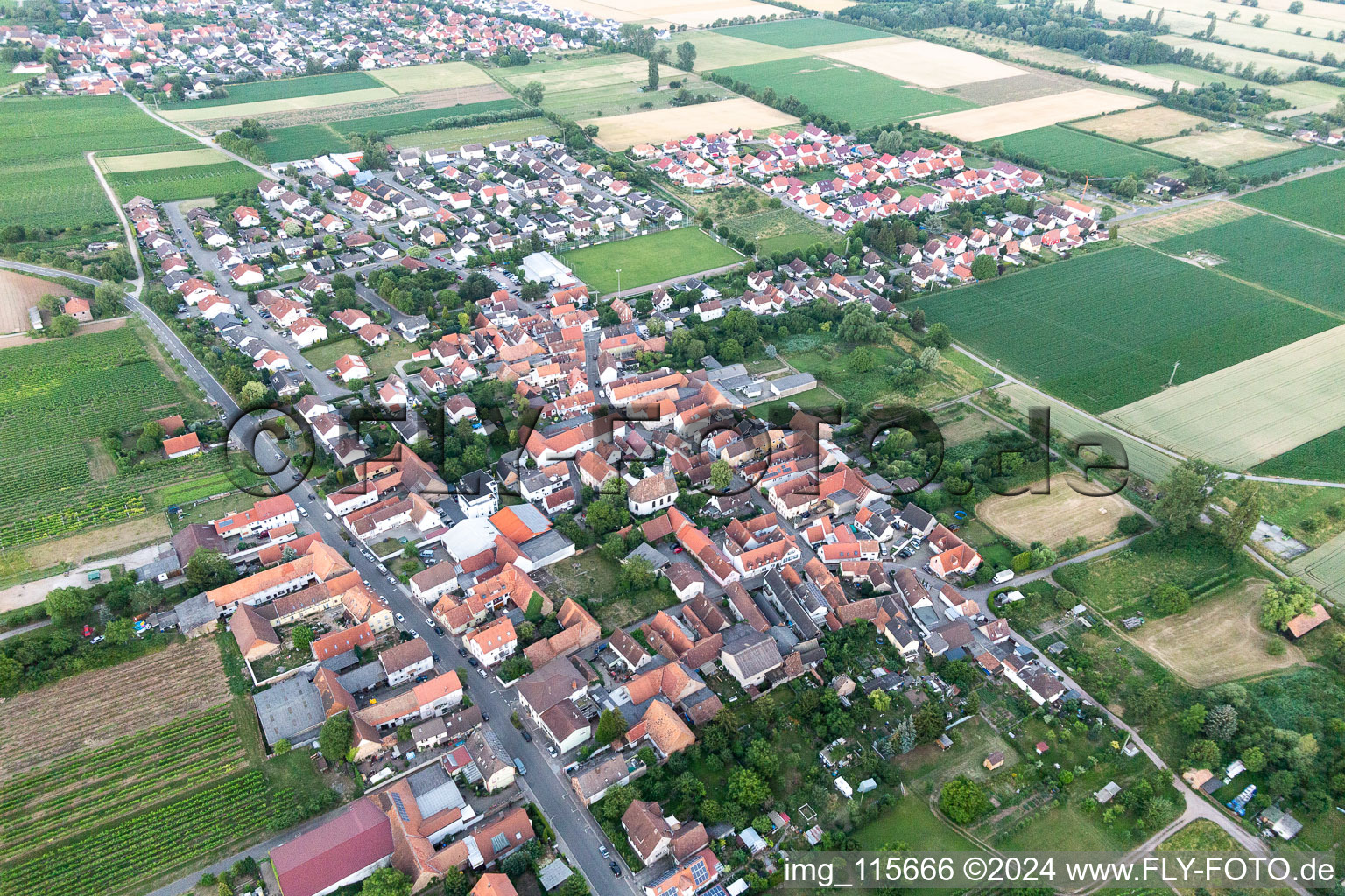 Drone recording of District Dammheim in Landau in der Pfalz in the state Rhineland-Palatinate, Germany