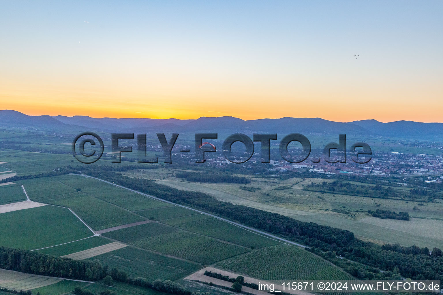 Landau in der Pfalz in the state Rhineland-Palatinate, Germany seen from above