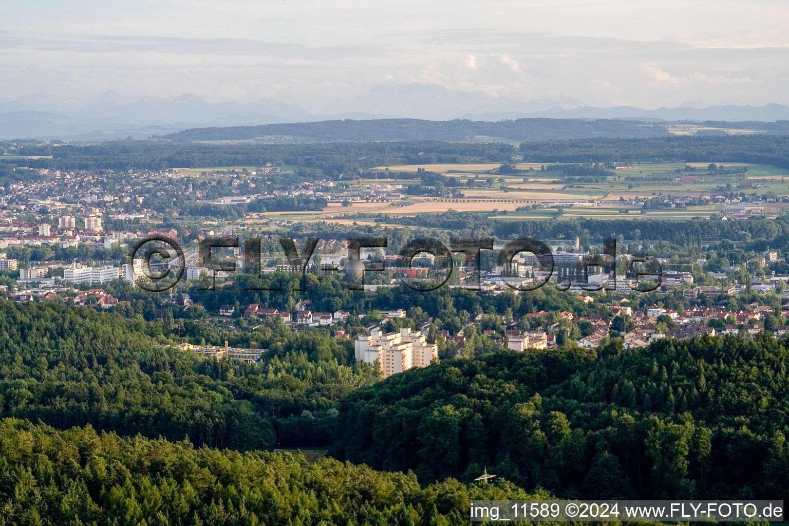 Aerial view of Wollmatingen in the district Petershausen in Konstanz in the state Baden-Wuerttemberg, Germany