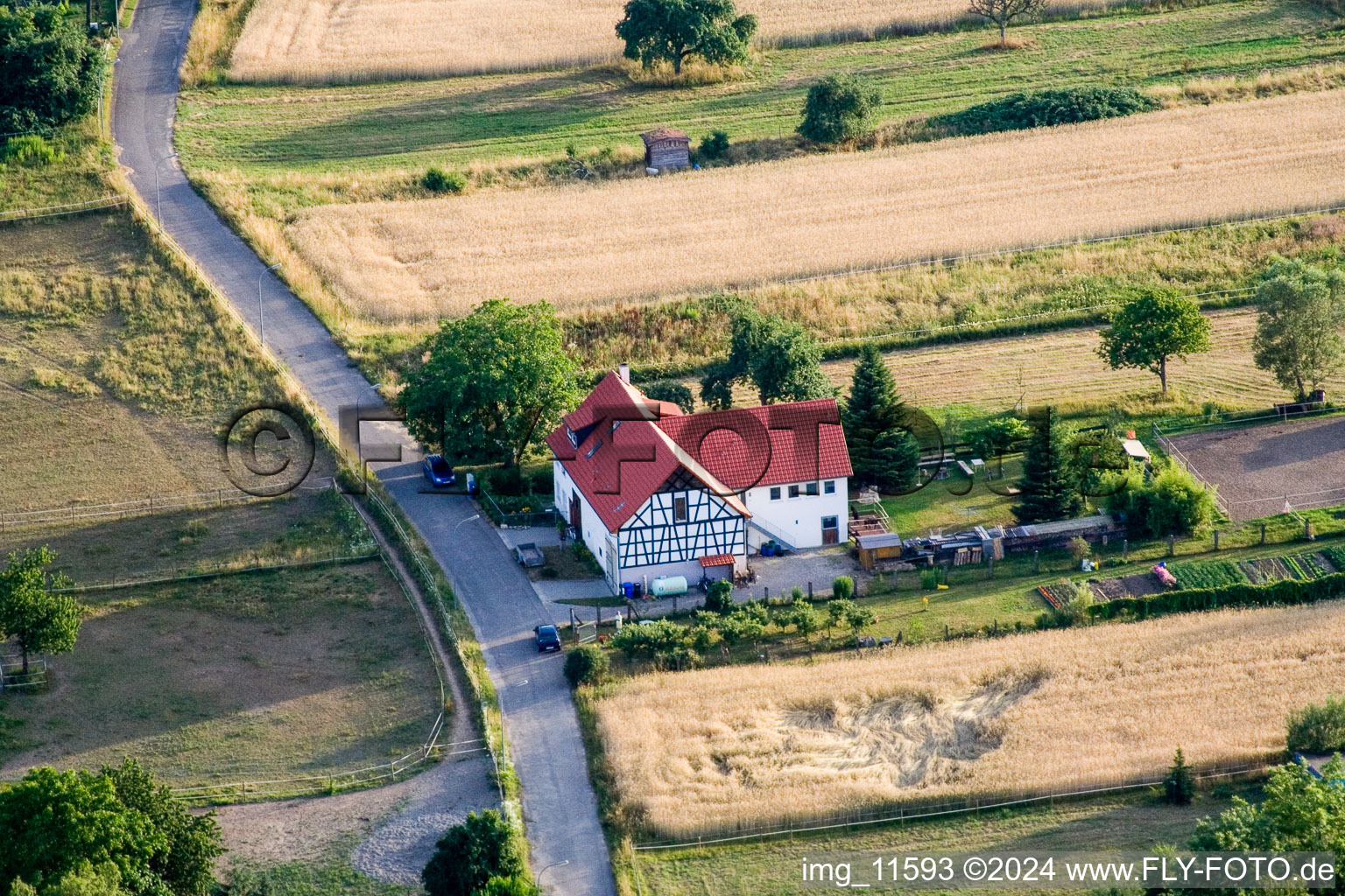 Aerial view of Litzelstetter Street in the district Wollmatingen in Konstanz in the state Baden-Wuerttemberg, Germany