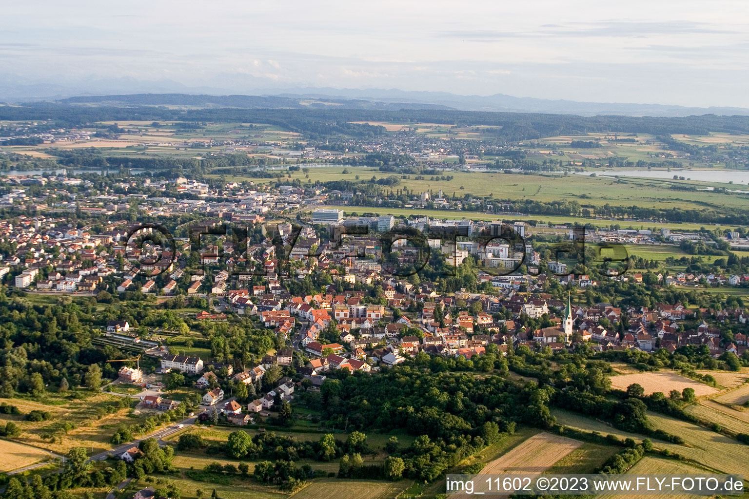 Aerial view of District Wollmatingen in Konstanz in the state Baden-Wuerttemberg, Germany