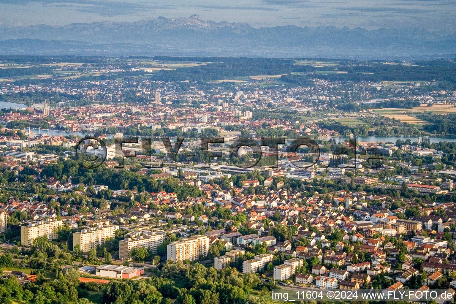 Town View of the streets and houses of the residential areas in the district Fuerstenberg in Konstanz in the state Baden-Wurttemberg, Germany