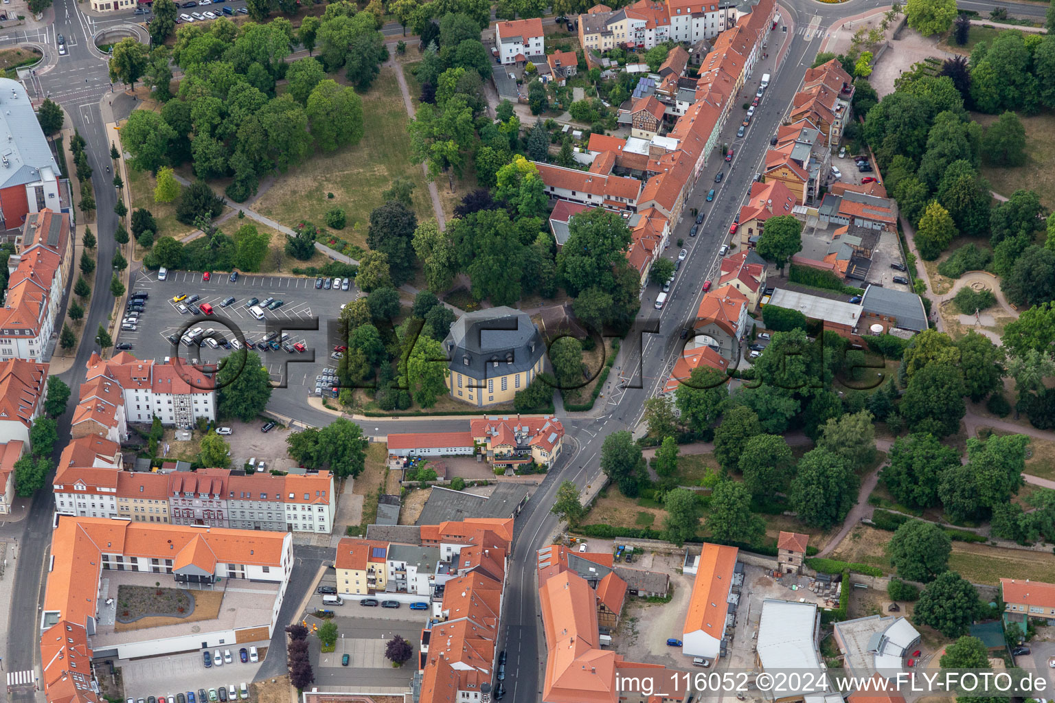 Arnstadt in the state Thuringia, Germany from above