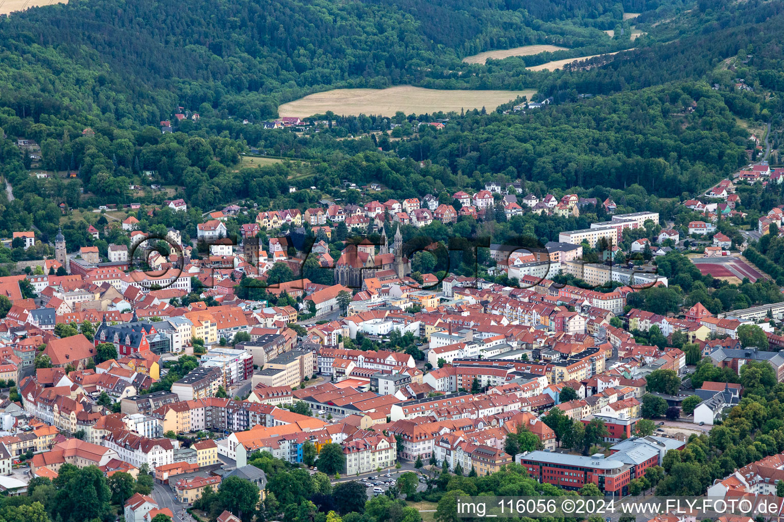 Bird's eye view of Arnstadt in the state Thuringia, Germany