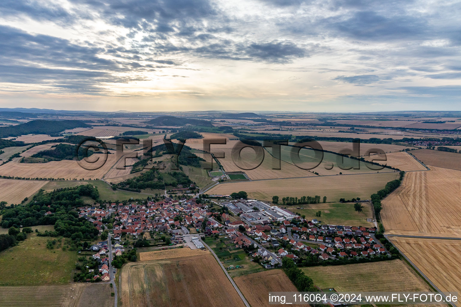 Aerial view of Amt Wachsenburg in the state Thuringia, Germany