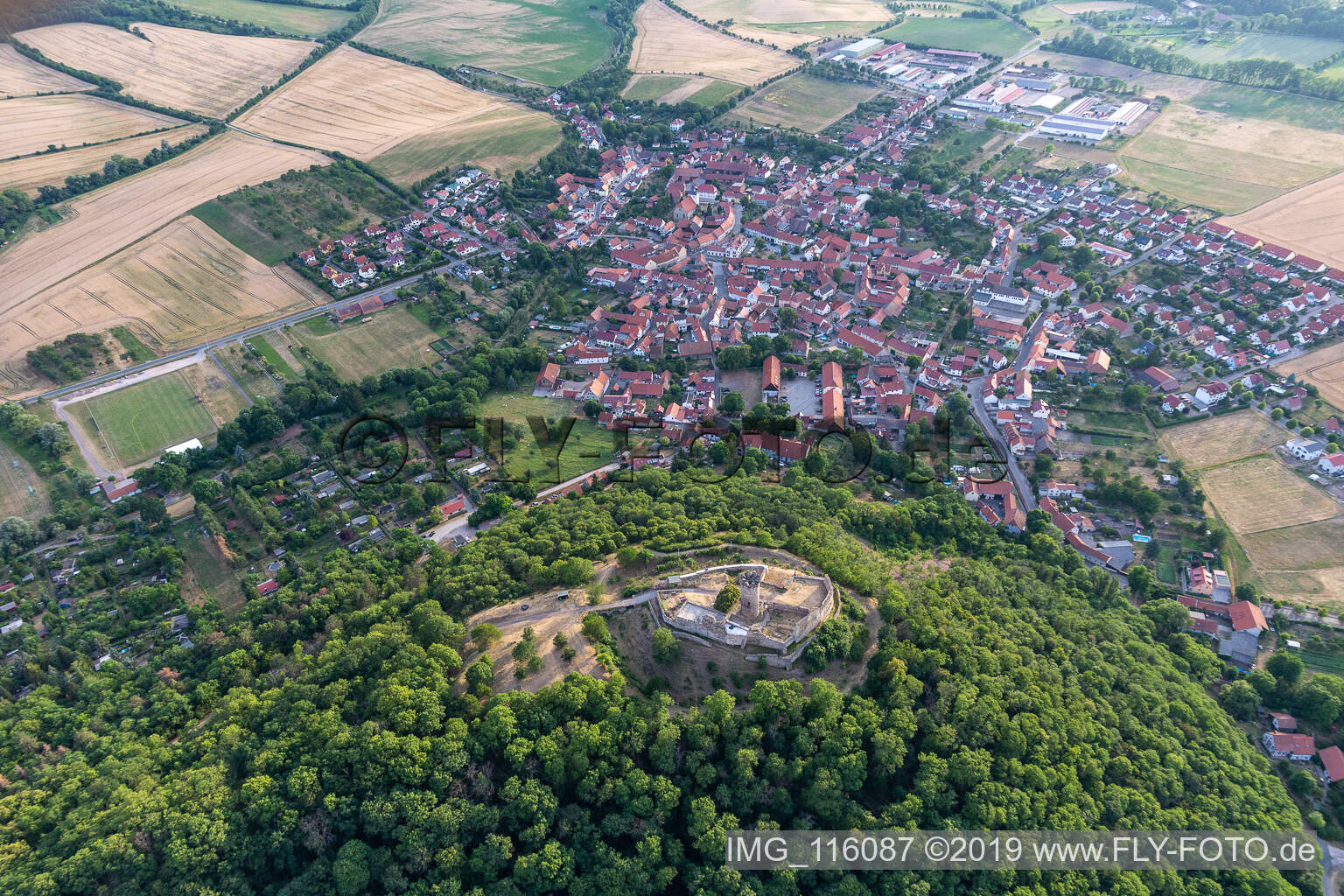 Aerial photograpy of Mühlburg in Drei Gleichen in the state Thuringia, Germany