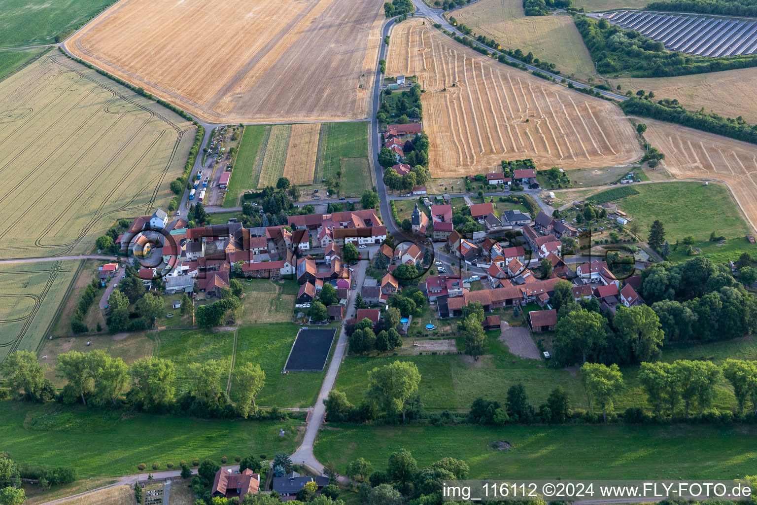 Aerial photograpy of Emleben in the state Thuringia, Germany