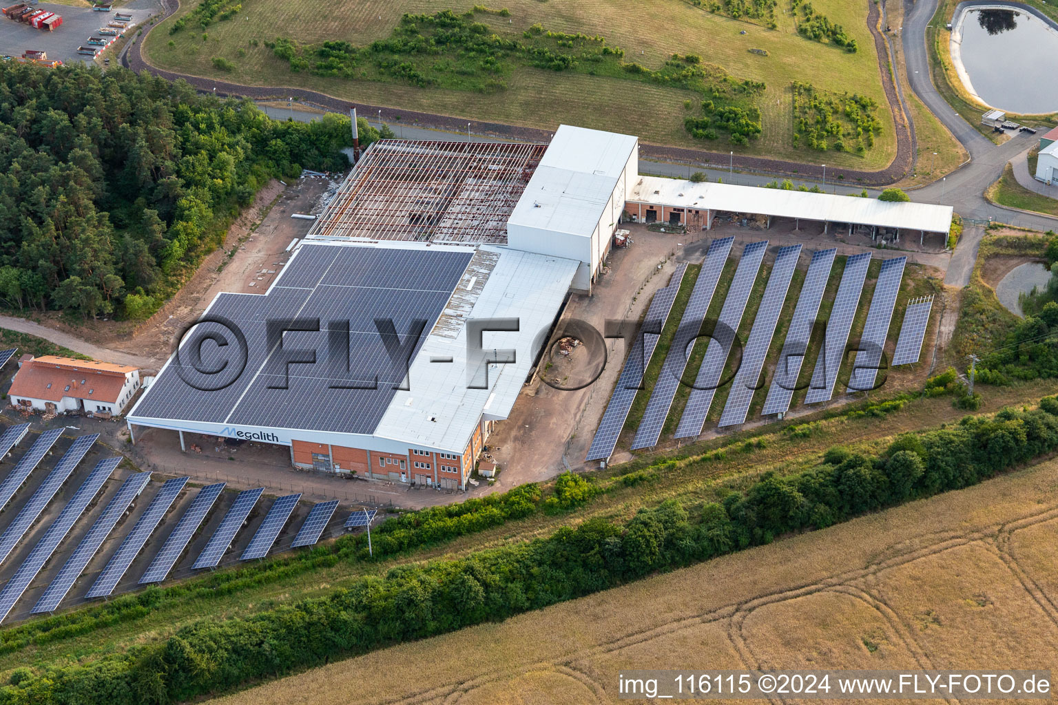 Aerial view of Waste service of the Gotha district in the district Wipperoda in Georgenthal in the state Thuringia, Germany