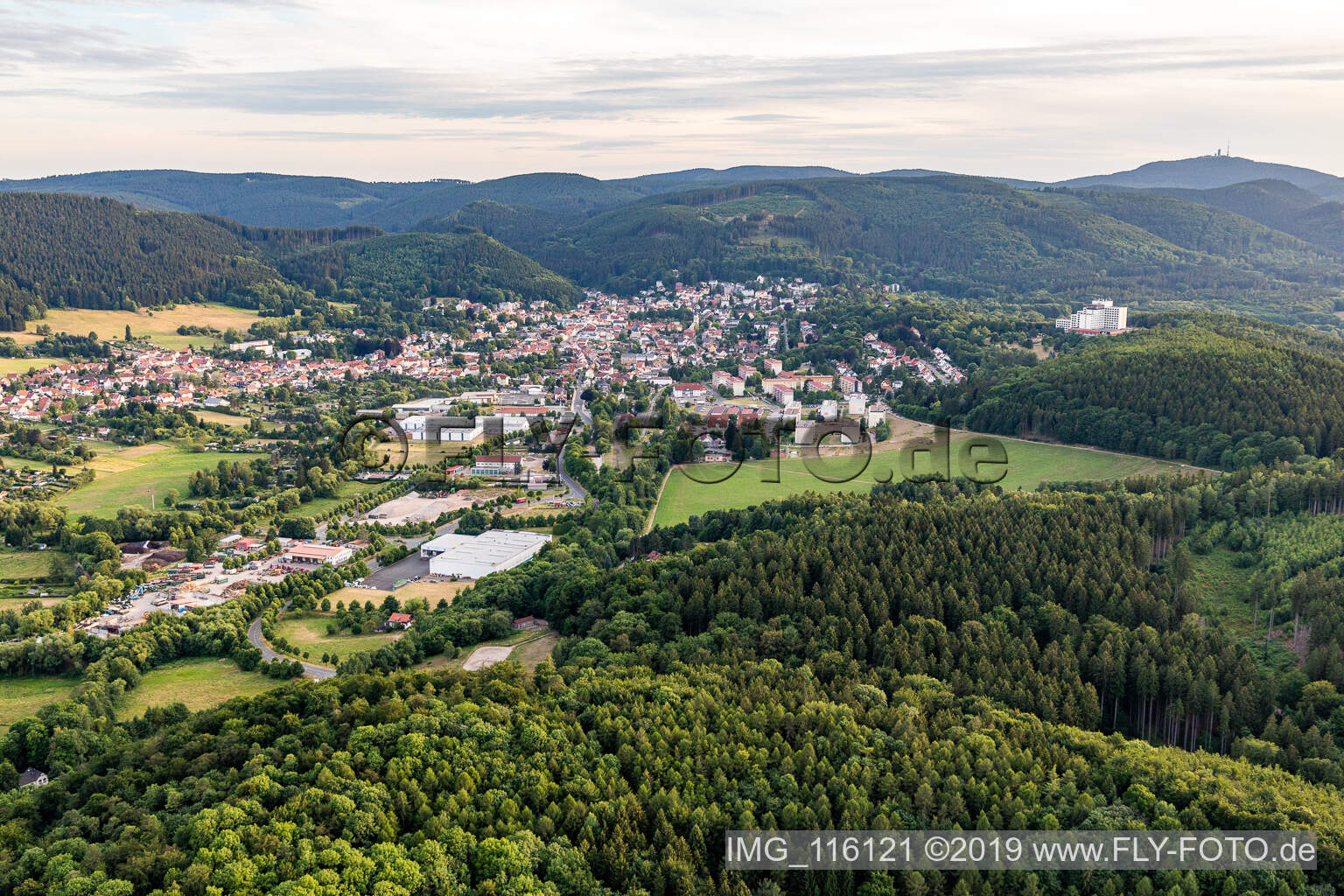 Aerial photograpy of Friedrichroda in the state Thuringia, Germany