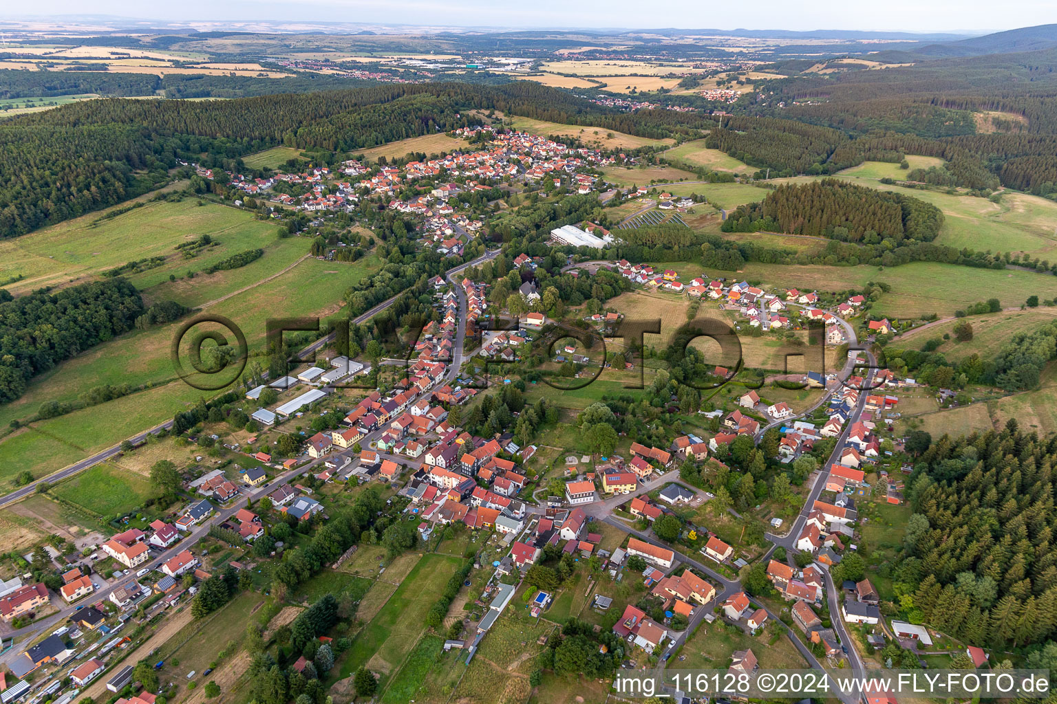 In the meantime, cleared and built-up Altenbergen Park opposite Catterfeld in the district Catterfeld in Georgenthal in the state Thuringia, Germany