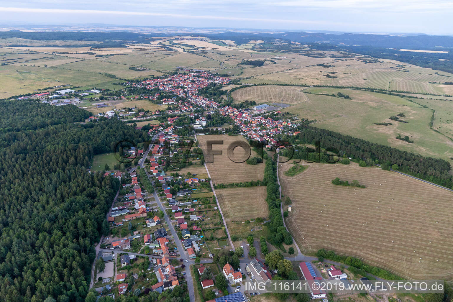 Aerial view of Crawinkel in the state Thuringia, Germany