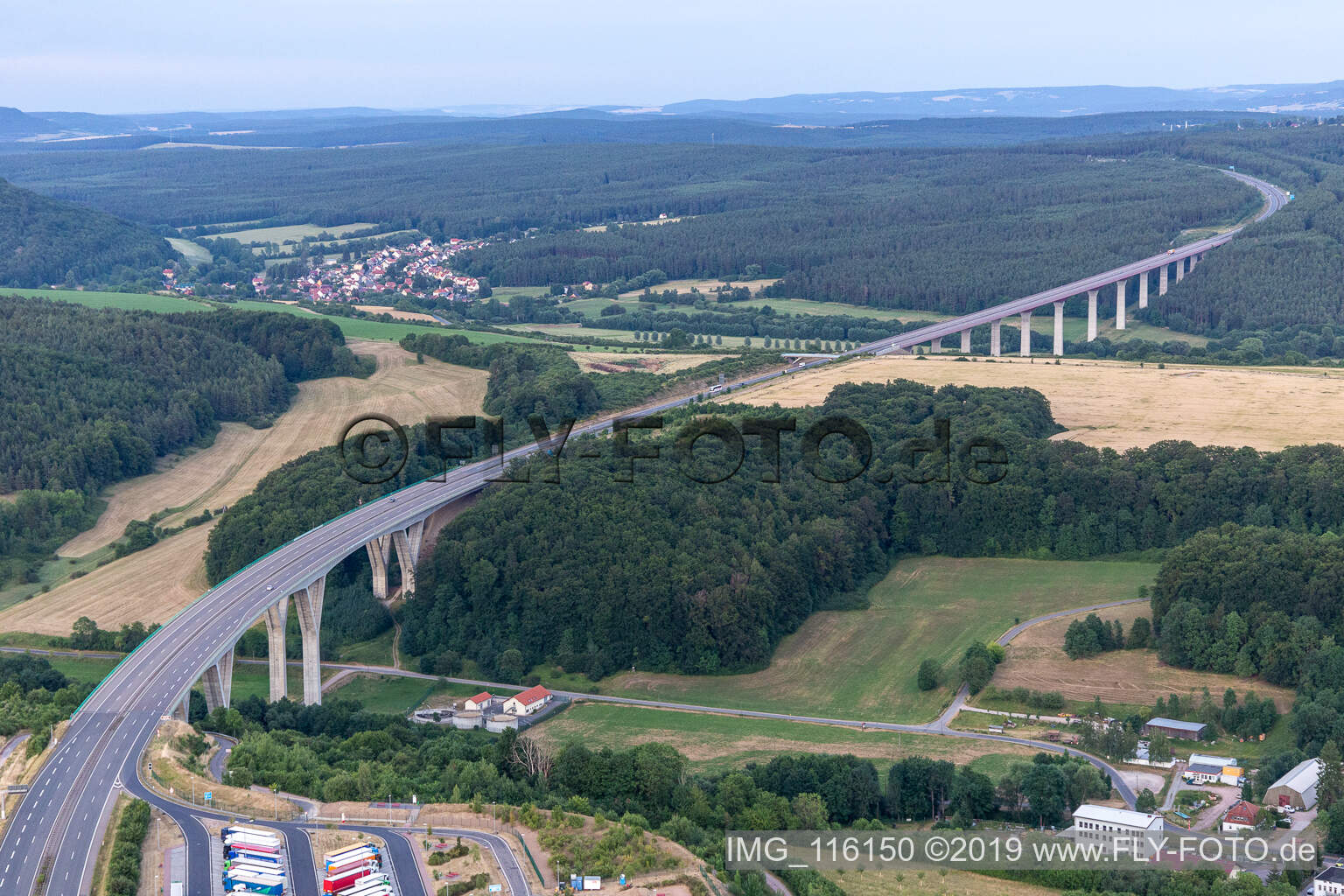 A71 Gräfenroda valley bridge in Geschwenda in the state Thuringia, Germany