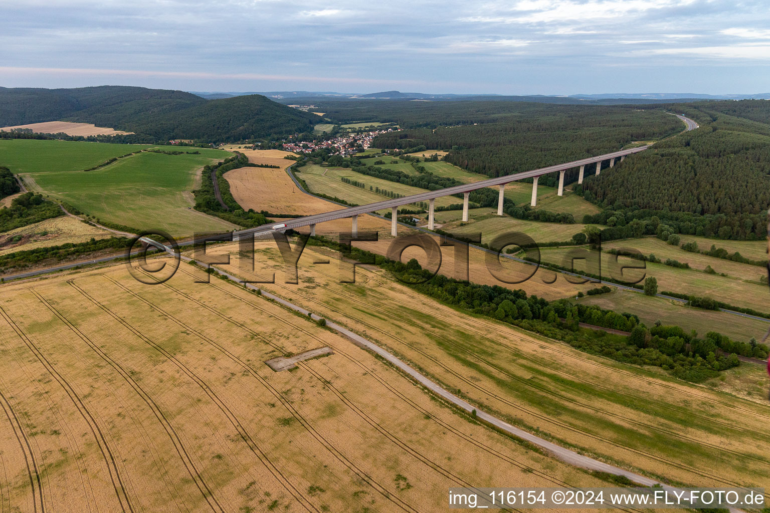 A71 valley bridge over the Zahme Gera in Martinroda in the state Thuringia, Germany