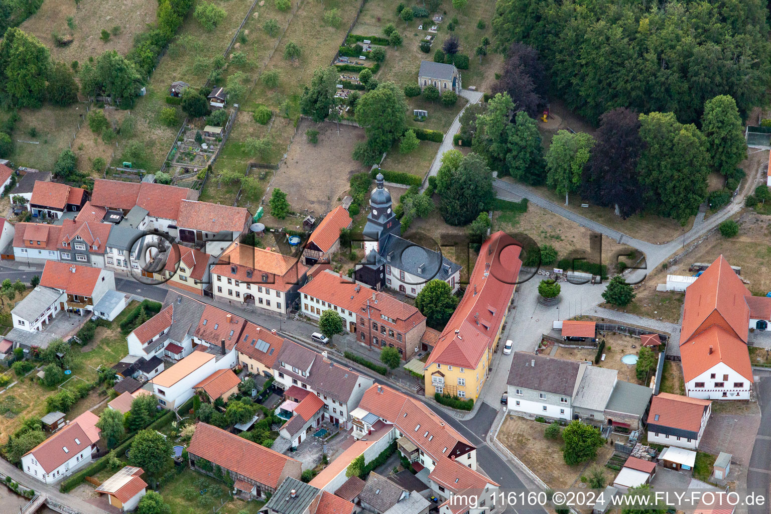 Church building in the town centre in the district Angelroda in Martinroda in the state Thuringia, Germany