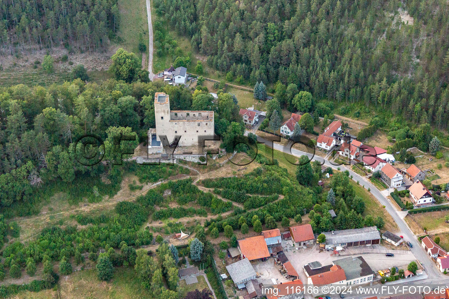 Ruins and vestiges of the former fortress Liebenstein in Liebenstein in the state Thuringia, Germany