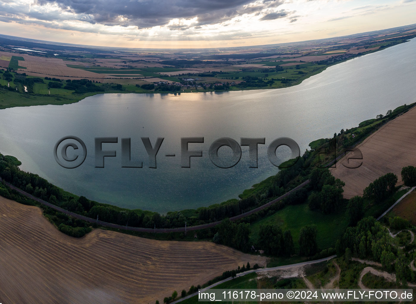 Aerial view of Unteruckersee in Prenzlau in the state Brandenburg, Germany