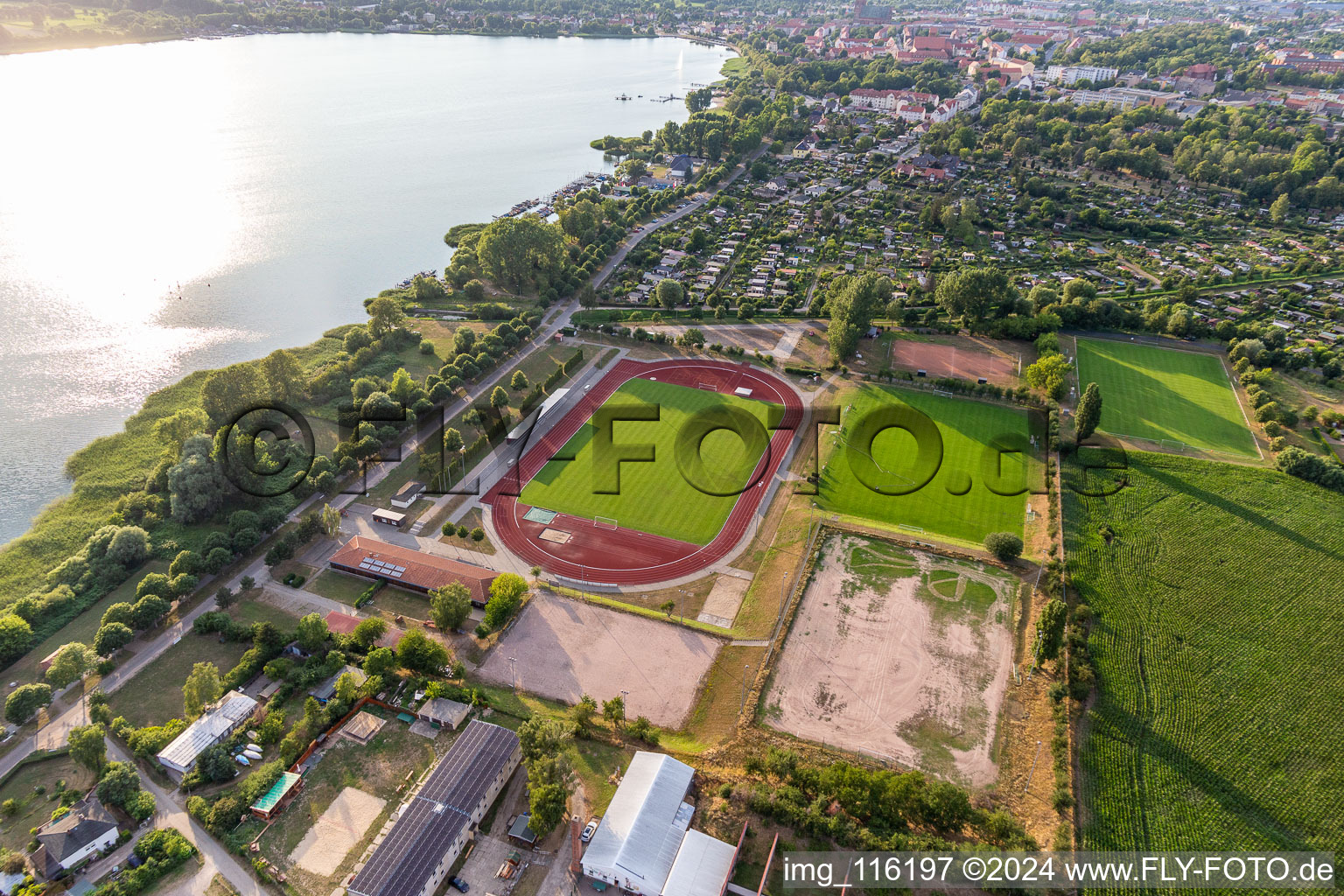 Stadium at Uckersee in Prenzlau in the state Brandenburg, Germany