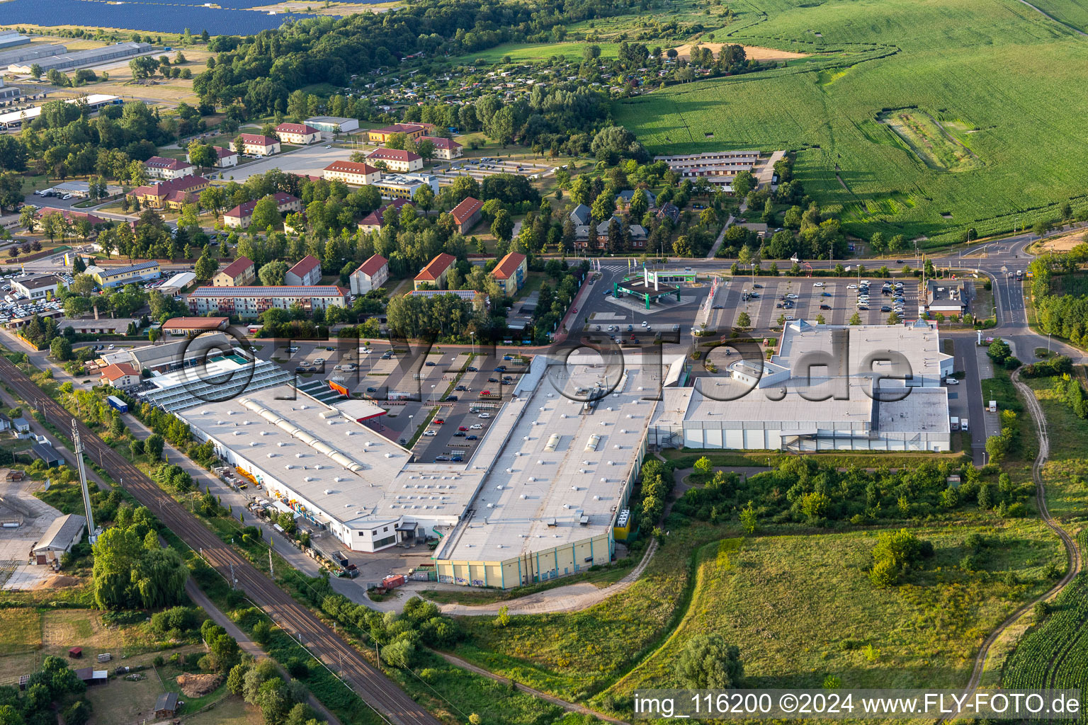 Building of the shopping center Marktkauf-Center Prenzlau in Prenzlau in the state Brandenburg, Germany