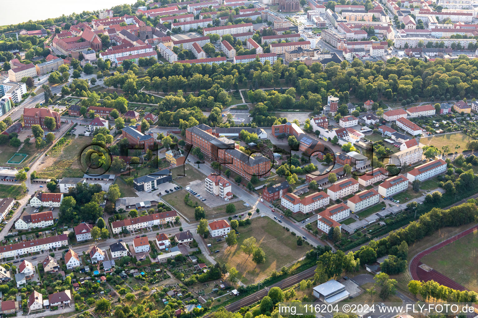 Building of the municipal administration of Landkreis Uckermark in Prenzlau in the state Brandenburg, Germany