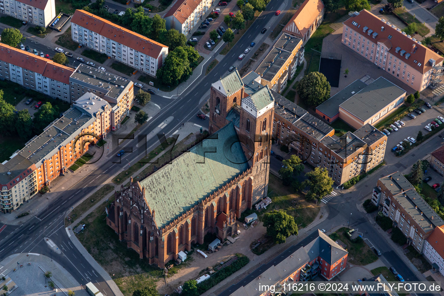 Church building Marienkirche on Marienkirchstrasse in Prenzlau in the state Brandenburg, Germany