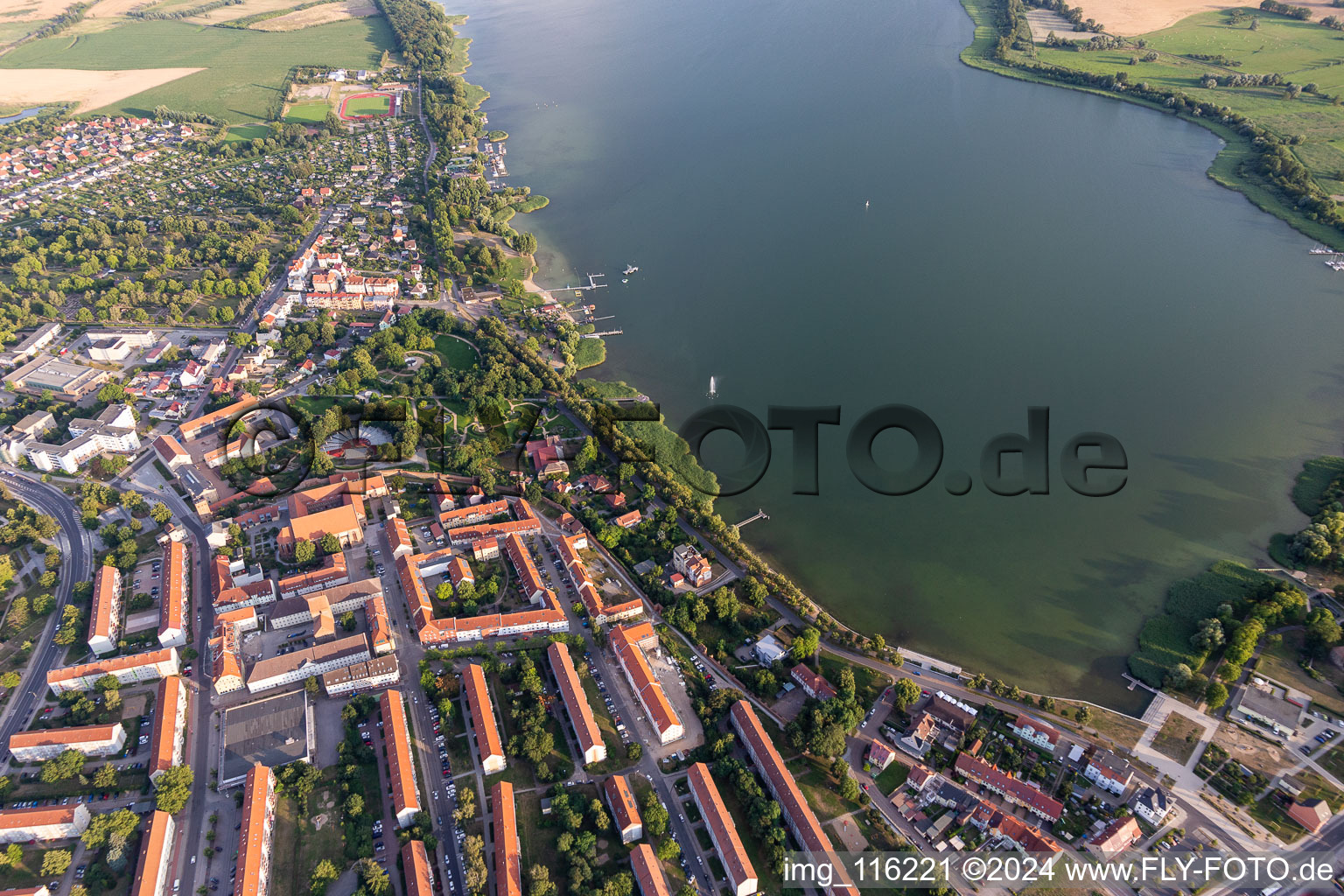 Prenzlau in the state Brandenburg, Germany seen from above