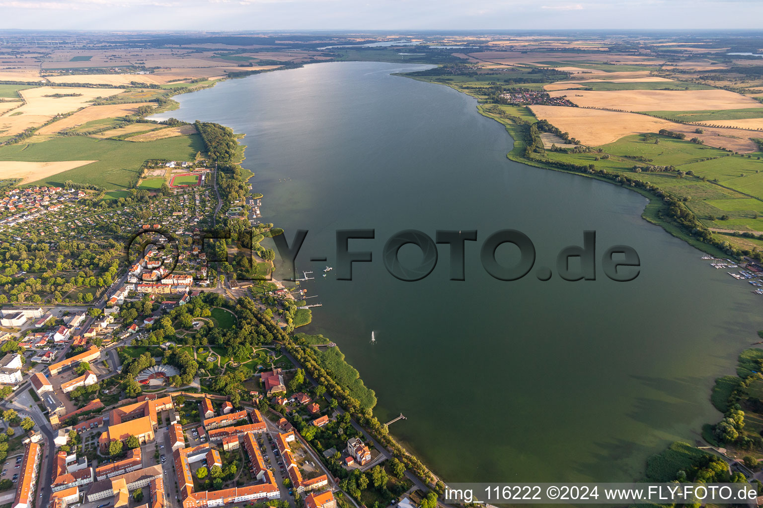 Prenzlau in the state Brandenburg, Germany from the plane