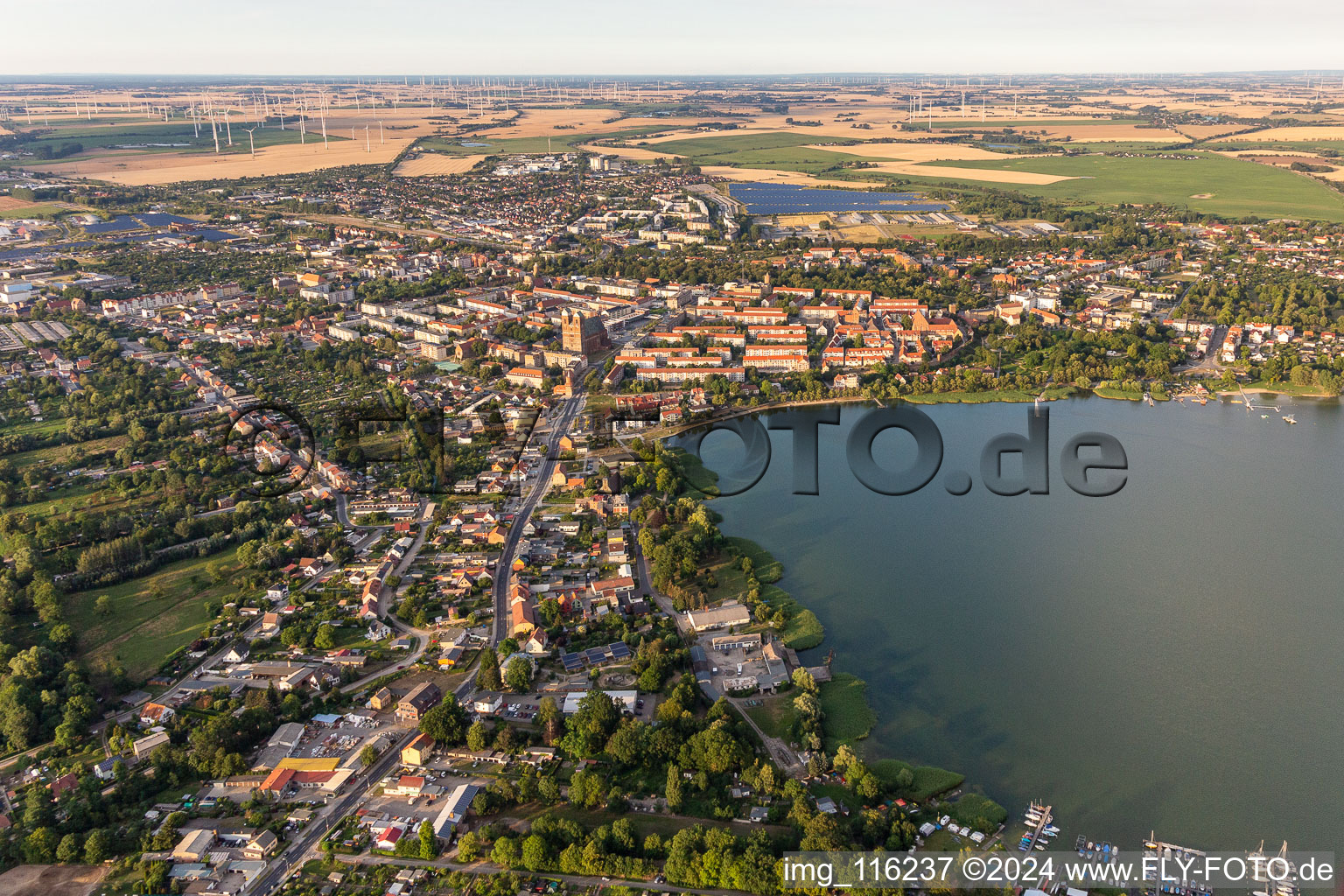 Drone image of Prenzlau in the state Brandenburg, Germany