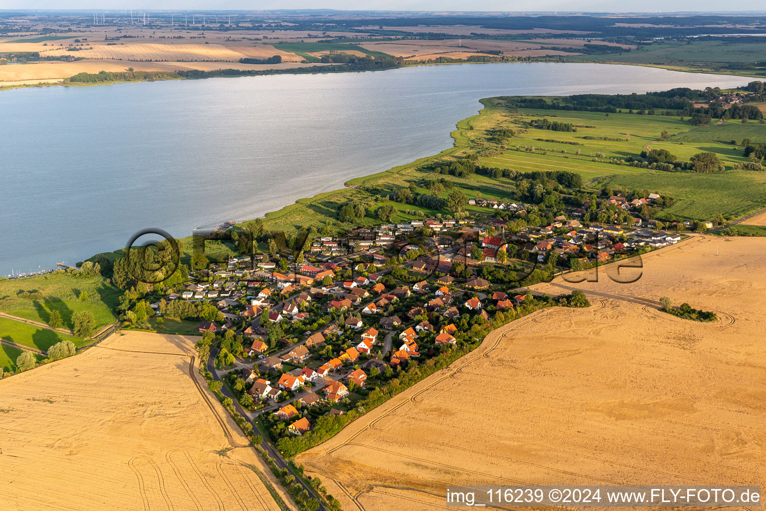 Village on the lake bank areas of Unteruckersees in Roepersdorf in the state Brandenburg, Germany