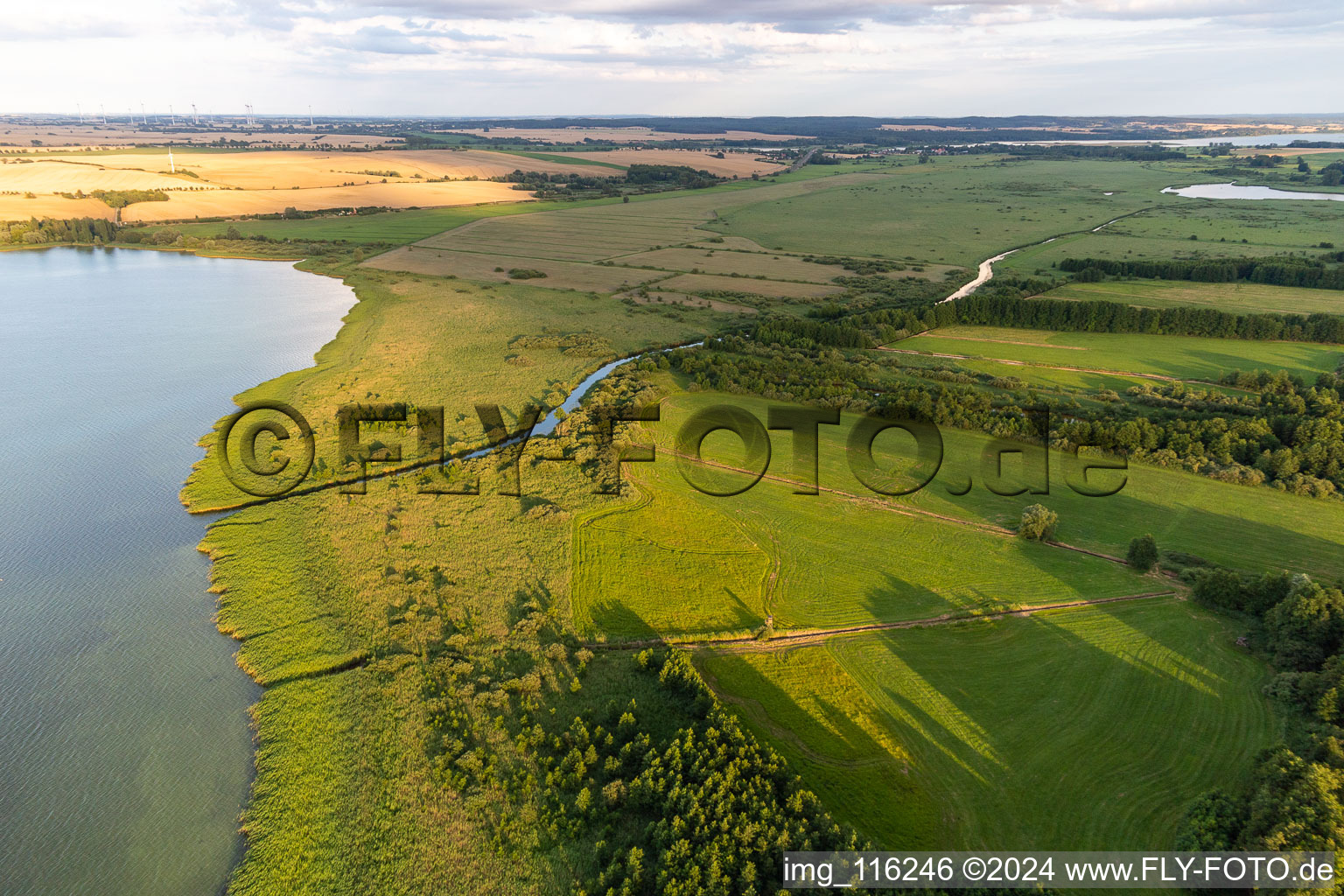 Canal between Upper and Lower Uckersee in Nordwestuckermark in the state Brandenburg, Germany