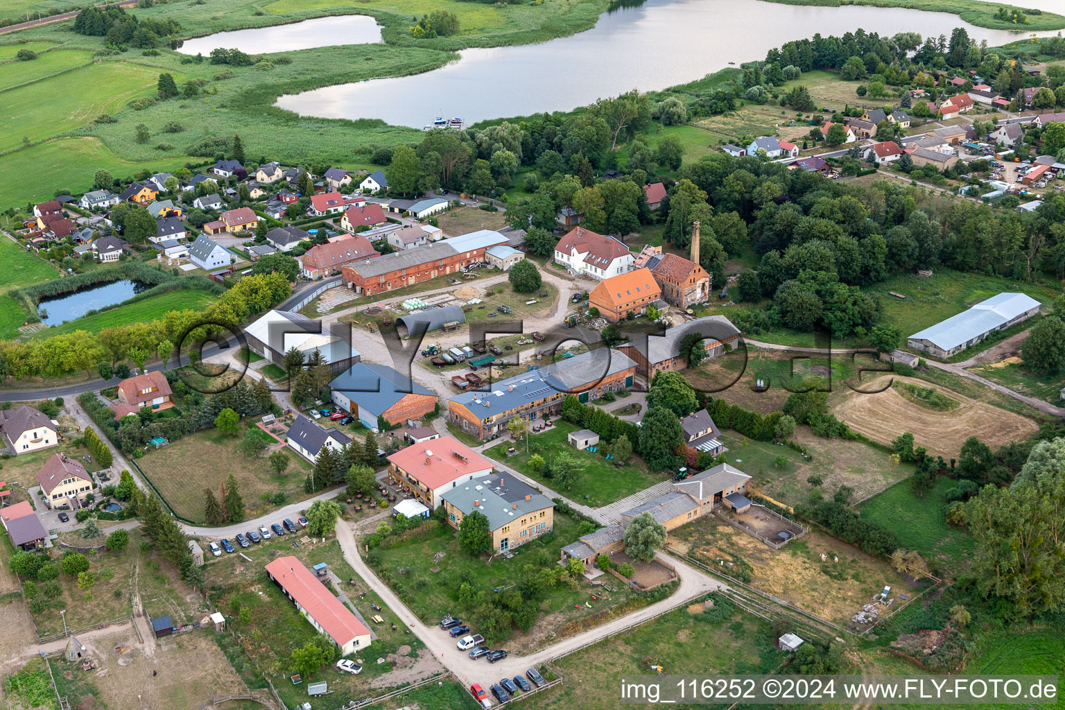 Aerial view of District Seehausen in Oberuckersee in the state Brandenburg, Germany