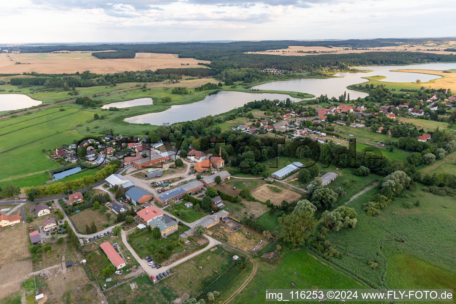 Aerial photograpy of District Seehausen in Oberuckersee in the state Brandenburg, Germany