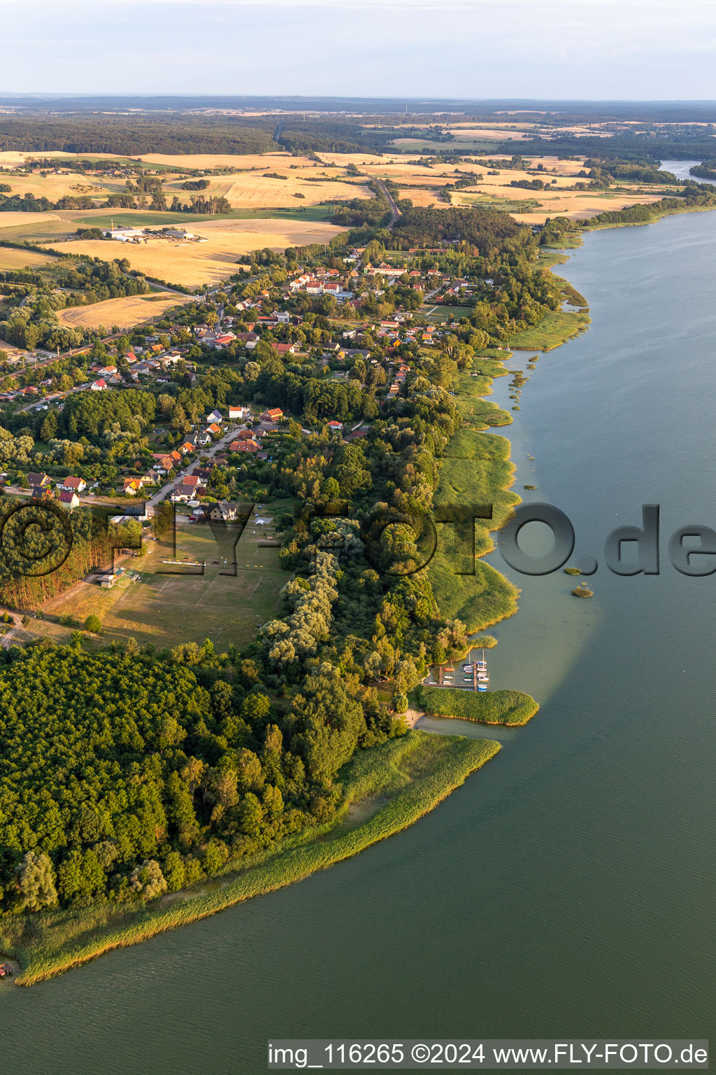 Aerial view of District Warnitz in Oberuckersee in the state Brandenburg, Germany