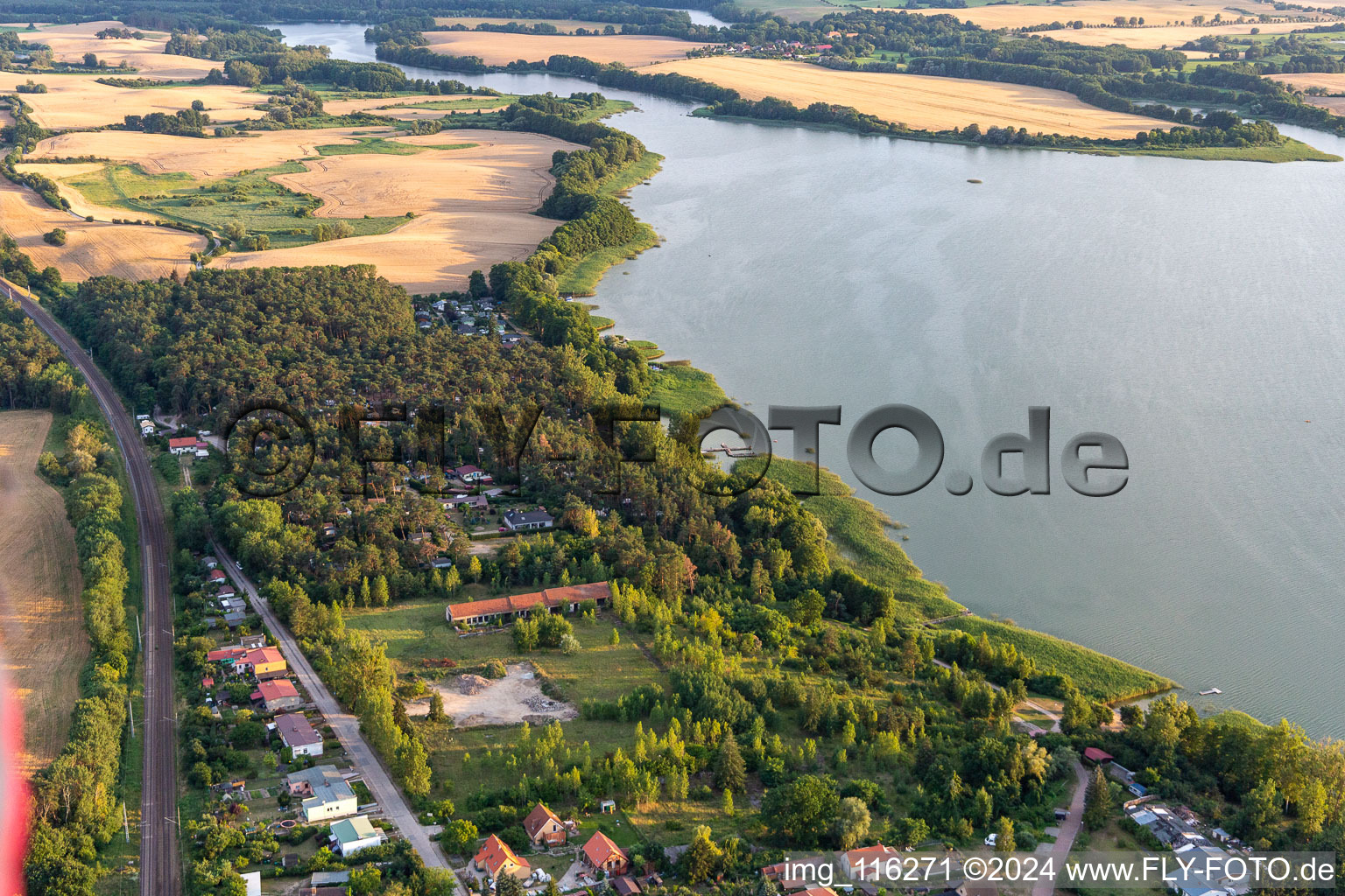 District Warnitz in Oberuckersee in the state Brandenburg, Germany from above