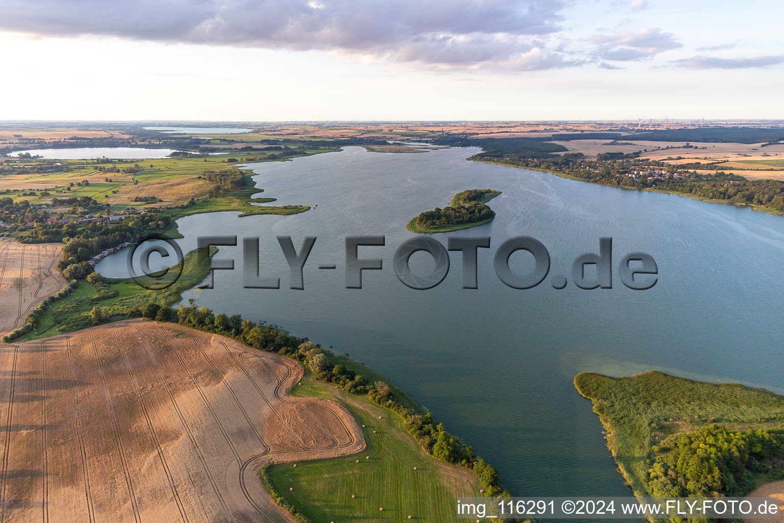 Lake Island in the Oberuckersee in the state Brandenburg, Germany