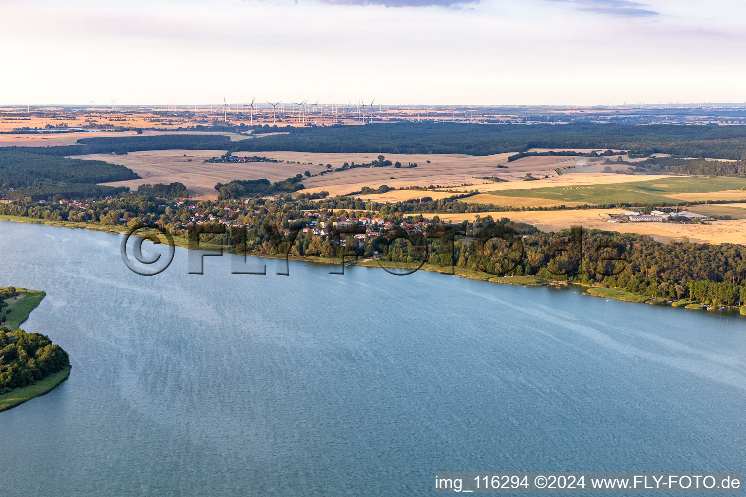 Aerial view of District Fergitz in Gerswalde in the state Brandenburg, Germany