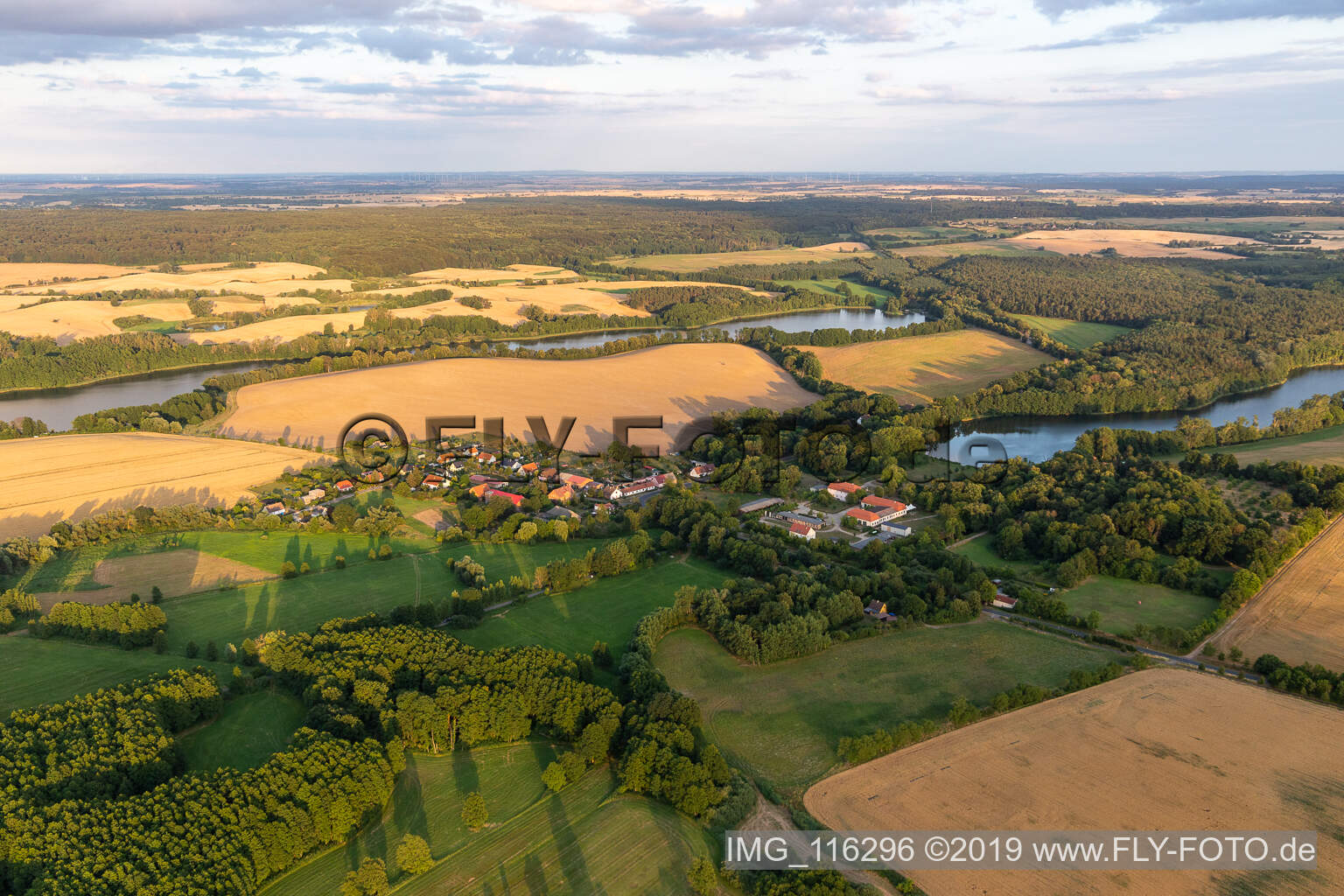 Aerial view of Good Suckow in Flieth-Stegelitz in the state Brandenburg, Germany