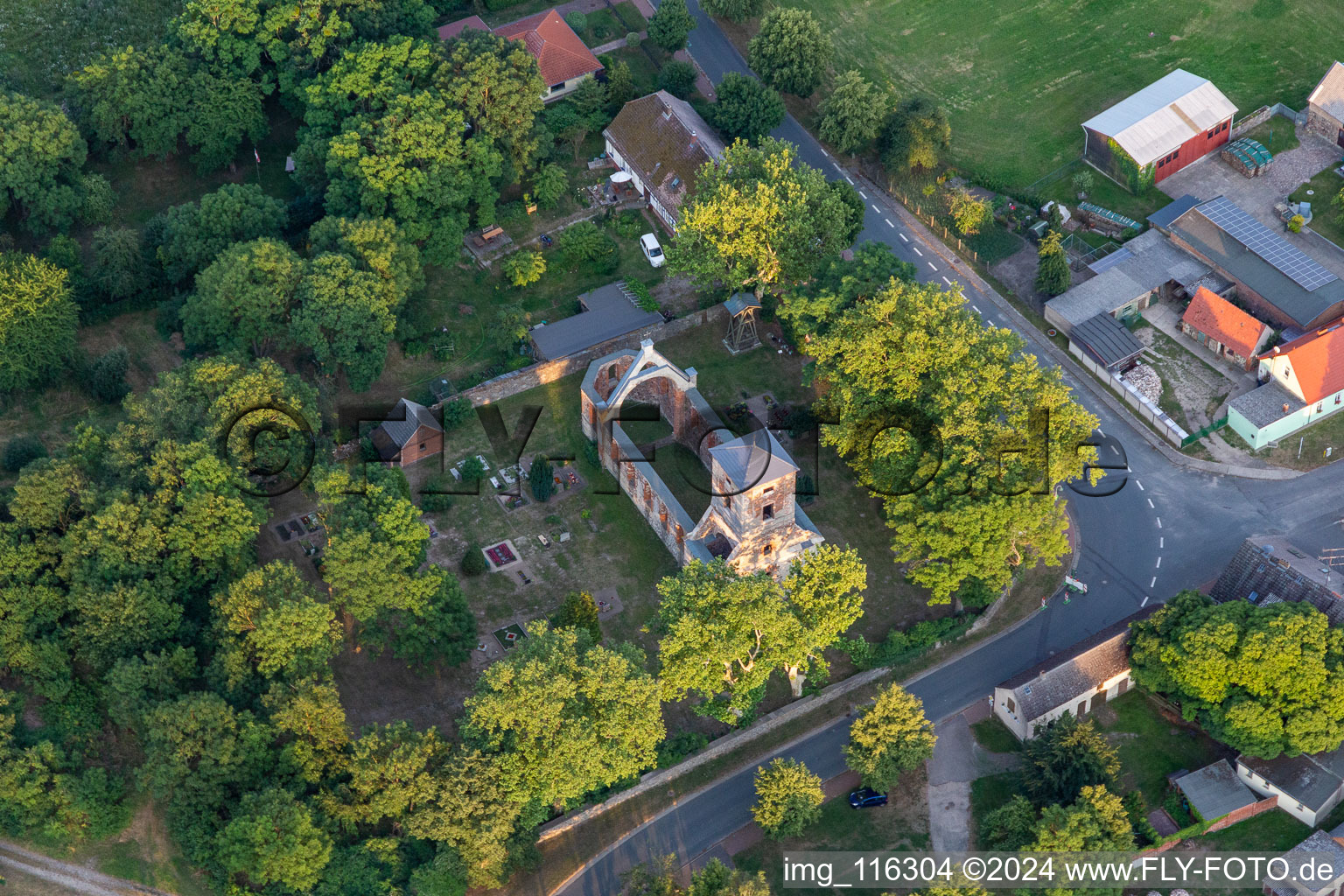 Aerial view of Flieth-Stegelitz in the state Brandenburg, Germany