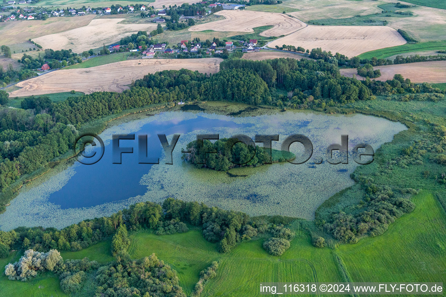 Lake Island in Haussee in Gerswalde in the state Brandenburg, Germany