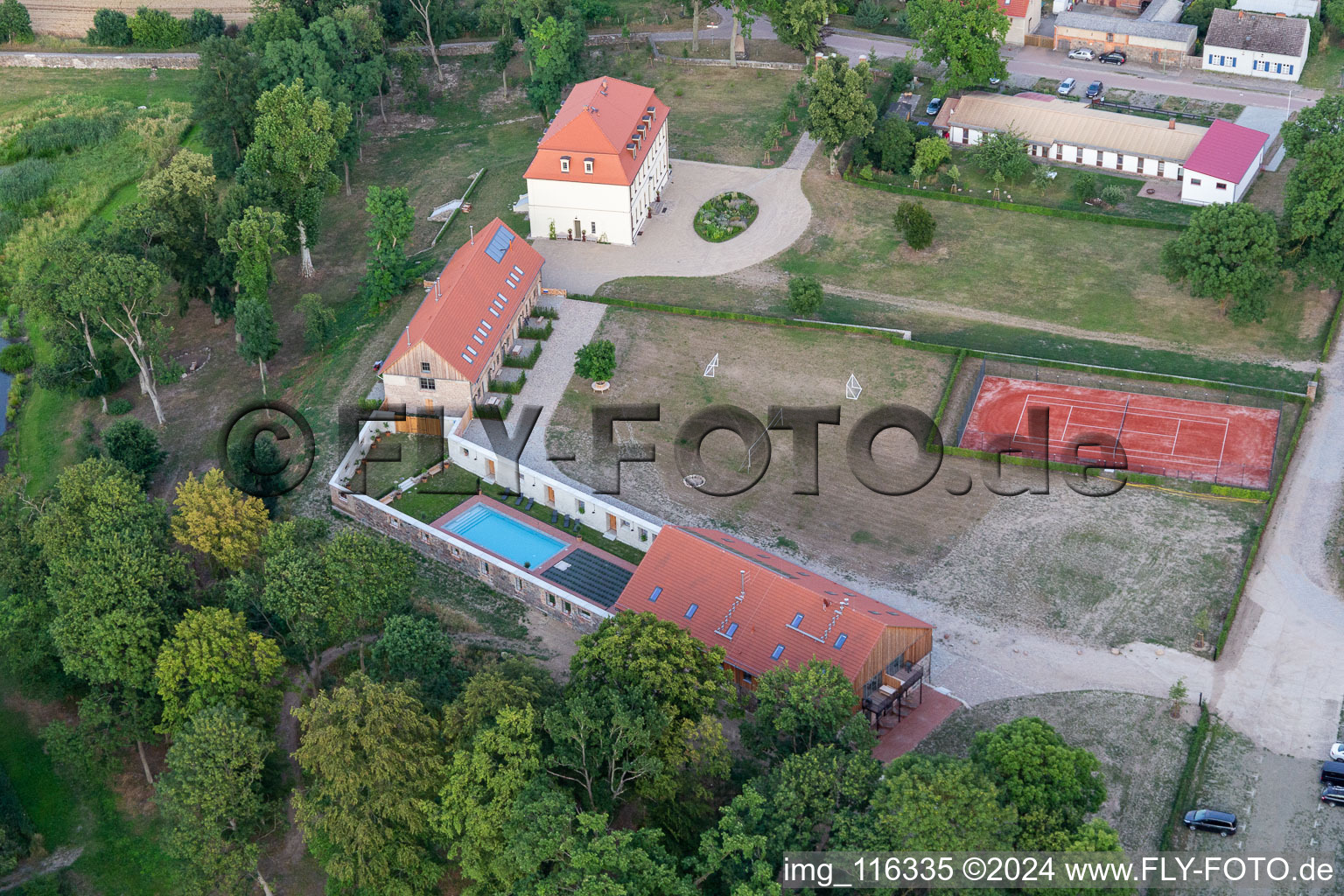 Aerial view of Great Fredenwalde in Gerswalde in the state Brandenburg, Germany