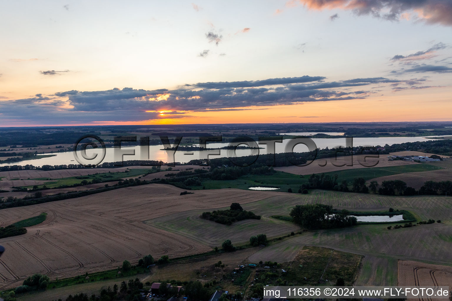 Oblique view of Oberuckersee in the state Brandenburg, Germany