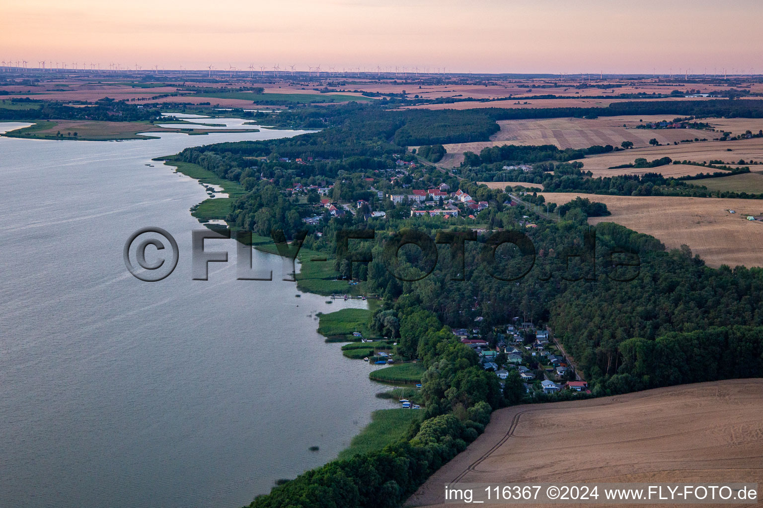 Oberuckersee in the state Brandenburg, Germany seen from above